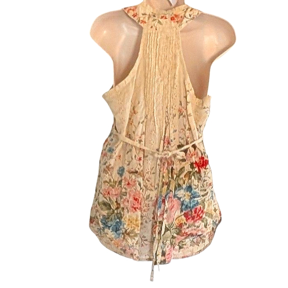 American Rag Floral Tank Top - Cream with Multicolor Flowers - Picture 2 of 7